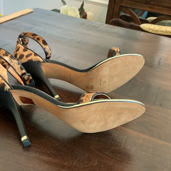 New GIVENCHY Nadia Leopard Sandals Pony Hair Ankle Strap Stiletto Heels Size 39 - Picture 10 of 16